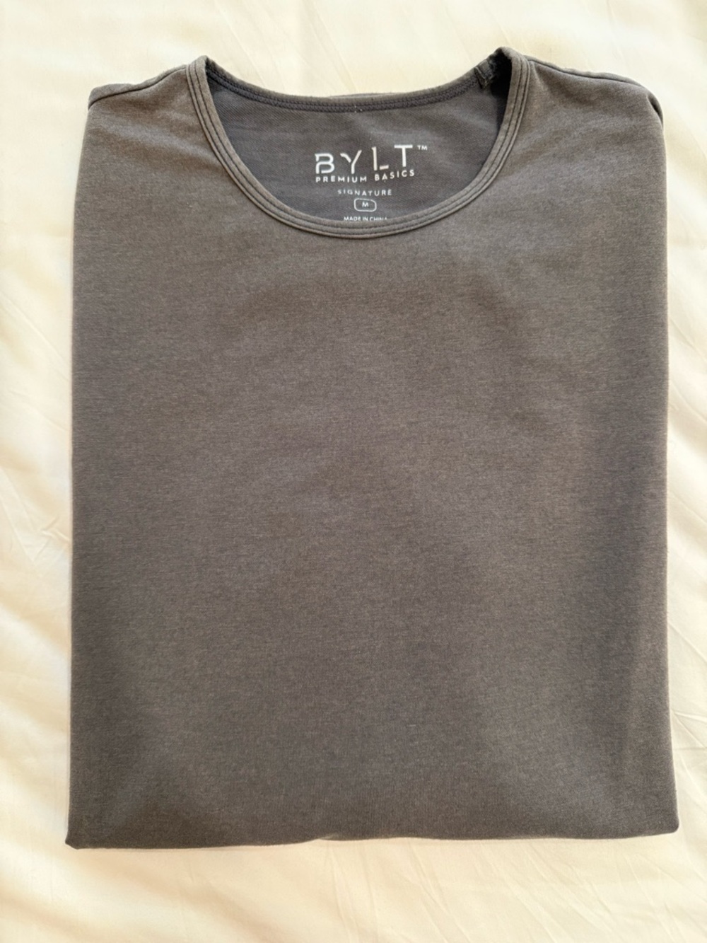 BYLT Premium Basics Signature Long Sleeve Drop-Cut | Charcoal | Size M
